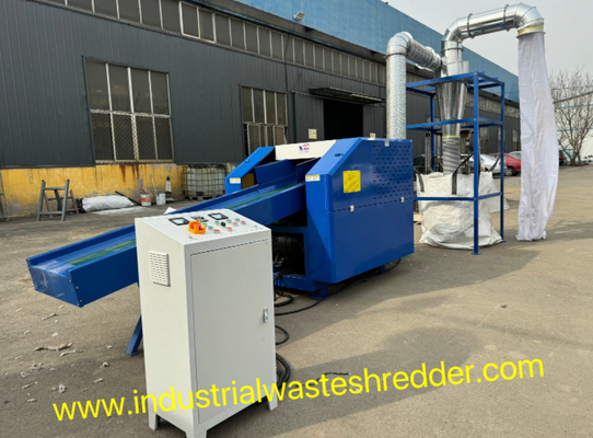 Industrail chất thải vải phế liệu máy nghiền với thổi xả kích thước chất thải chăn Shredder với CE